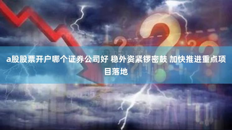 a股股票开户哪个证券公司好 稳外资紧锣密鼓 加快推进重点项目落地